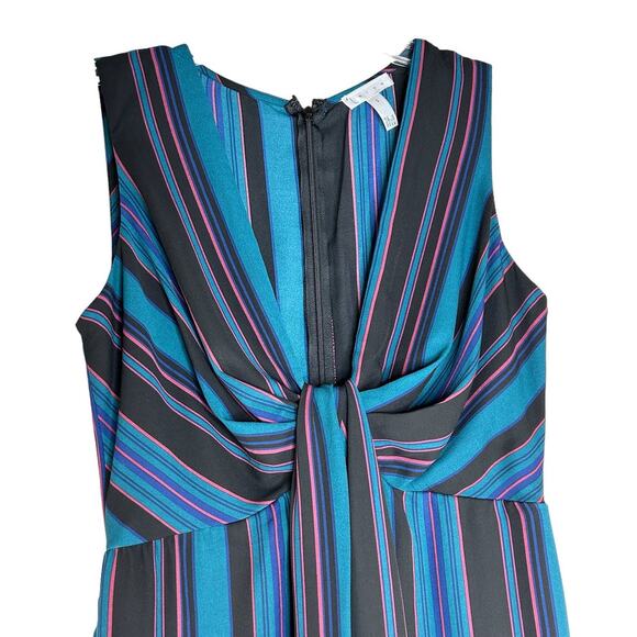 Leith Wide Leg Jumpsuit Women's Size S Striped Blue Plunge V-Neck Career - Picture 4 of 7